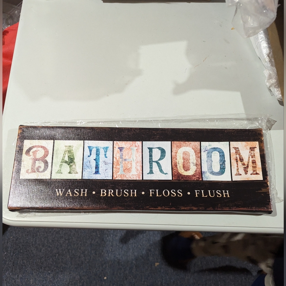 New Colorful Bathroom Wall Sign